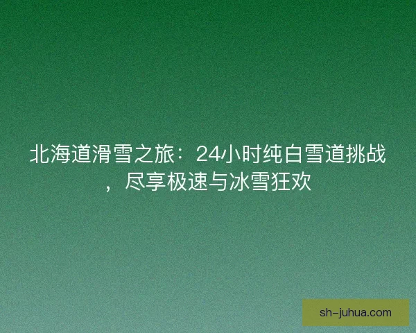 北海道滑雪之旅:24小时纯白雪道挑战,尽享极速与冰雪狂欢 北海道滑雪之旅:24小时纯白雪道挑战,尽享极速与冰雪狂欢