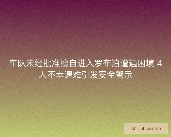 车队未经批准擅自进入罗布泊遭遇困境 4人不幸遇难引发安全警示