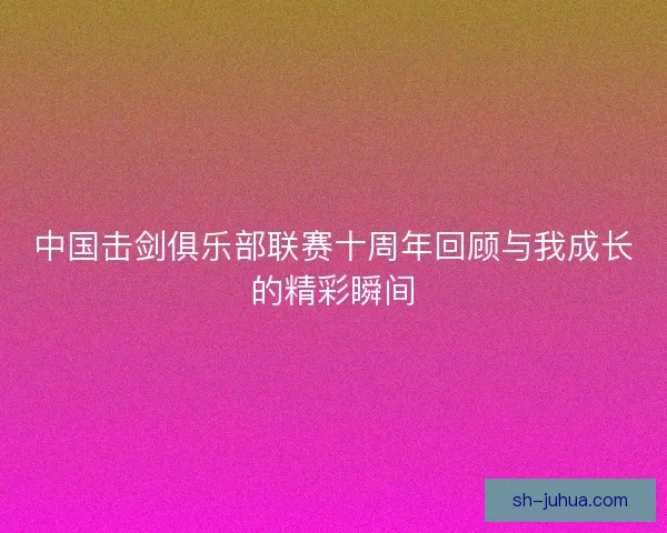 中国击剑俱乐部联赛十周年回顾与我成长的精彩瞬间 中国击剑俱乐部联赛十周年回顾与我成长的精彩瞬间