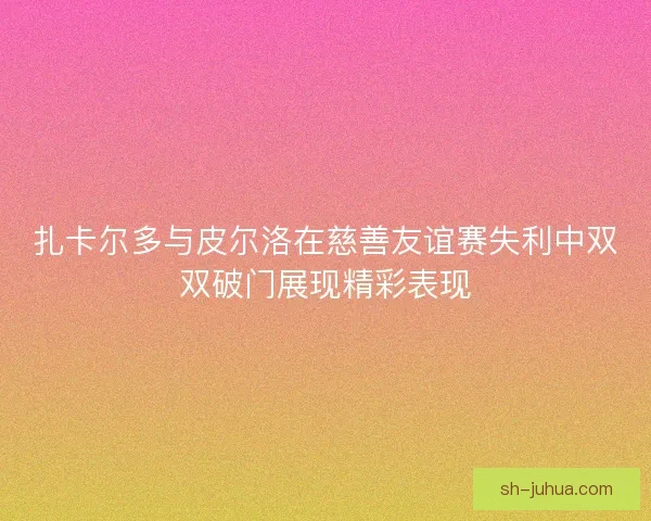 扎卡尔多与皮尔洛在慈善友谊赛失利中双双破门展现精彩表现