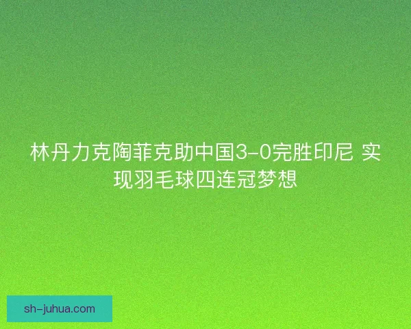 林丹力克陶菲克助中国3-0完胜印尼 实现羽毛球四连冠梦想